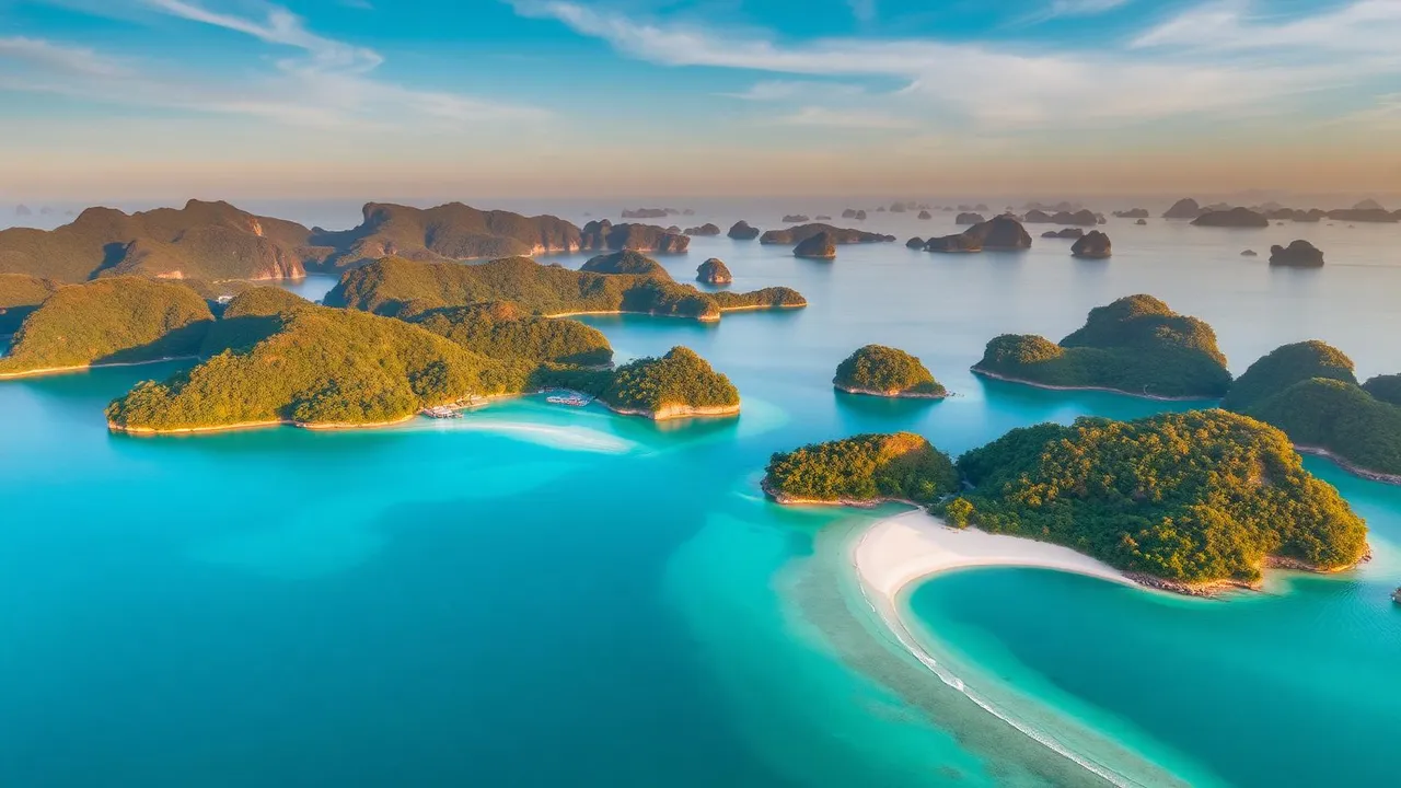 Aerial view of Langkawi islands, Malaysia